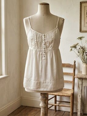 Jacob| Cream 100% Silk Babydoll Camisole Blouse Sz XS